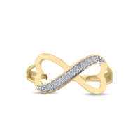 Load image into Gallery viewer, 10kt Yellow Gold Womens Round Diamond Infinity Ring 1/10 Cttw
