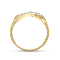 Load image into Gallery viewer, 10kt Yellow Gold Womens Round Diamond Infinity Ring 1/10 Cttw
