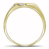 Load image into Gallery viewer, 10kt Two-tone Gold Mens Round Diamond Wedding Band Ring 1/8 Cttw
