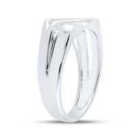 Load image into Gallery viewer, 10kt White Gold Mens Round Diamond Wedding Band Ring 1/8 Cttw
