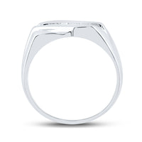 Load image into Gallery viewer, 10kt White Gold Mens Round Diamond Wedding Band Ring 1/8 Cttw
