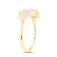 Load image into Gallery viewer, 10kt Yellow Gold Womens Round Diamond Mom Mother Heart Ring 1/10 Cttw
