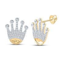 Load image into Gallery viewer, 1/4CT-DIA P1 MICRO PAVE CROWN CLUSTER EARRING

