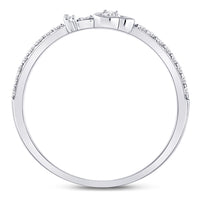 Load image into Gallery viewer, 10kt White Gold Womens Round Diamond Stackable Key Ring 1/8 Cttw
