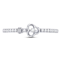 Load image into Gallery viewer, 10kt White Gold Womens Round Diamond Stackable Key Ring 1/8 Cttw
