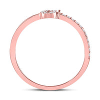 Load image into Gallery viewer, 10kt Rose Gold Womens Round Diamond Key Stackable Band Ring 1/8 Cttw
