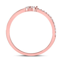 Load image into Gallery viewer, 10kt Rose Gold Womens Round Diamond Key Stackable Band Ring 1/8 Cttw
