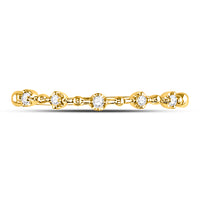 Load image into Gallery viewer, 10kt Yellow Gold Womens Round Diamond Bead Dot Stackable Ring 1/20 Cttw
