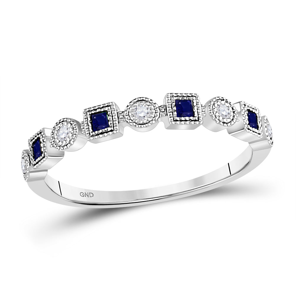 1/8CTW-DIA SAPPHIRE STACKABLE BAND