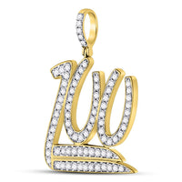 Load image into Gallery viewer, 10kt Yellow Gold Mens Round Diamond 100 Hundred Emoji Charm Pendant 1-1/4 Cttw
