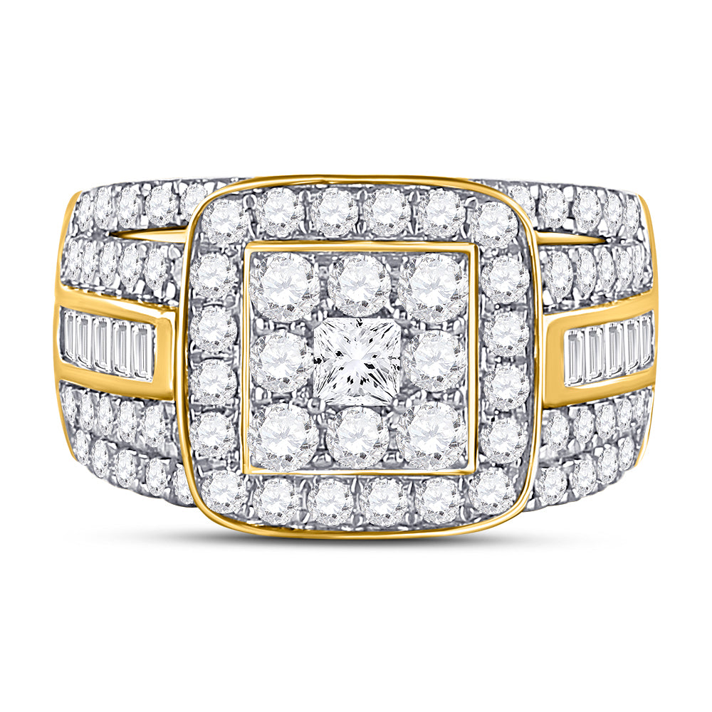 14kt Yellow Gold Womens Princess Diamond Solitaire Bridal Wedding Engagement Ring 2.00 Cttw