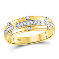 Load image into Gallery viewer, 14kt Yellow Gold His &amp; Hers Round Diamond Solitaire Matching Bridal Wedding Ring Band Set 3/4 Cttw
