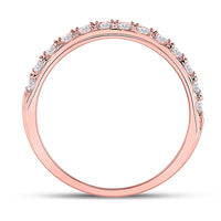 Load image into Gallery viewer, 14kt Rose Gold Mens Machine Set Round Diamond Wedding Band Ring 3/4 Cttw
