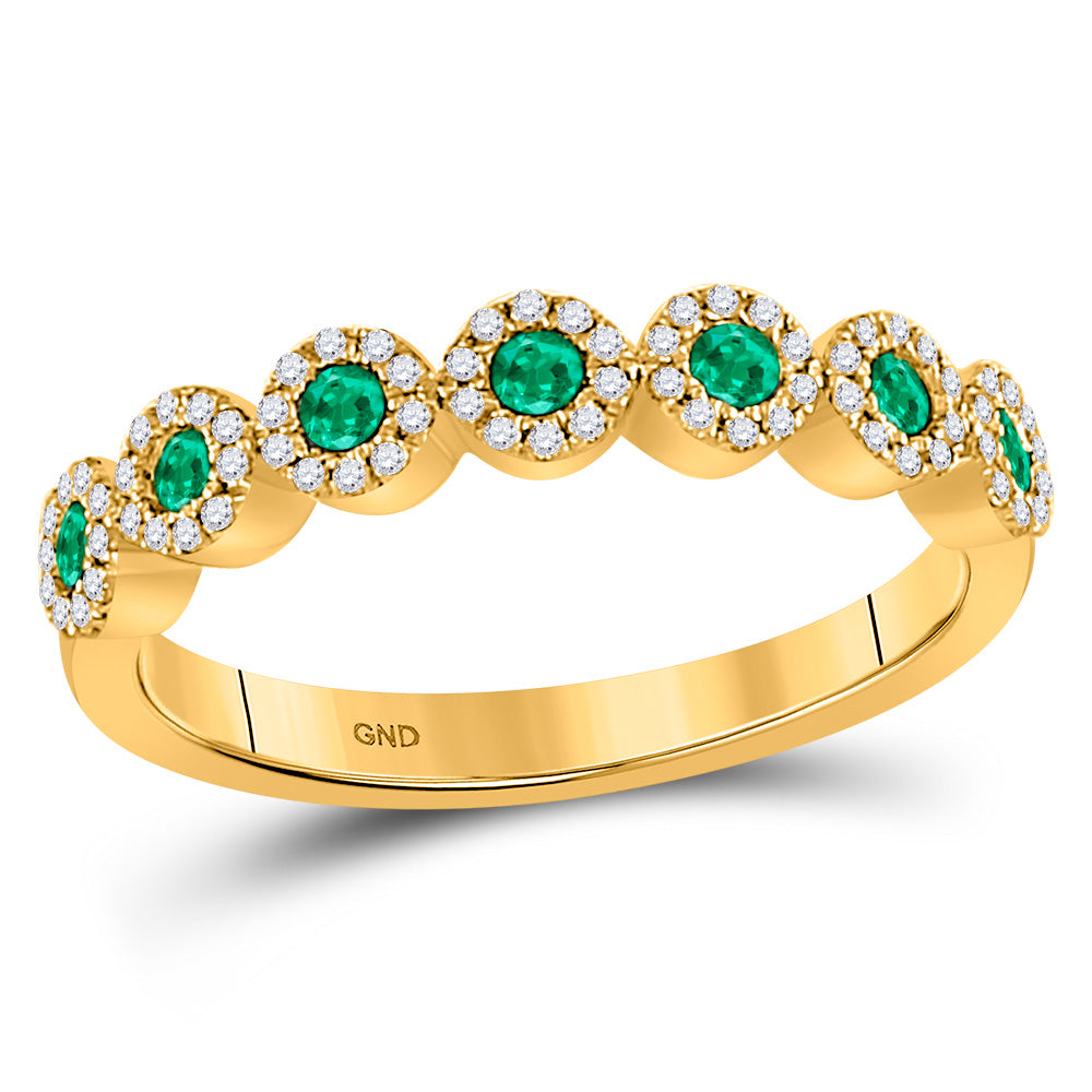 1/5CT-DIA 1/4CT-EMERALD ETERNITY RING
