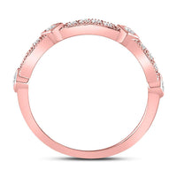 Load image into Gallery viewer, 10kt Rose Gold Womens Round Diamond Milgrain Band Ring 1/4 Cttw
