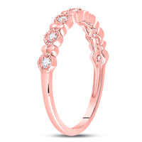 Load image into Gallery viewer, 10kt Rose Gold Womens Round Diamond Stackable Band Ring 1/10 Cttw
