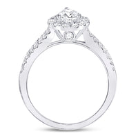 Load image into Gallery viewer, 14kt White Gold Womens Pear Diamond Solitaire Bridal Wedding Engagement Ring 1.00 Cttw (Certified)
