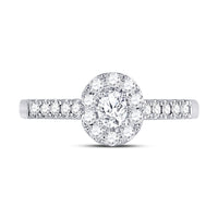 Load image into Gallery viewer, 14kt White Gold Womens Oval Diamond Solitaire Bridal Wedding Engagement Ring 1/5 Cttw (Certified)
