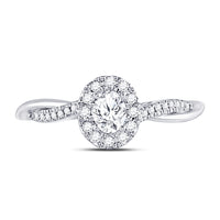 Load image into Gallery viewer, 14kt White Gold Womens Oval Diamond Solitaire Bridal Wedding Engagement Ring 1/3 Cttw (Certified)
