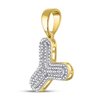 Load image into Gallery viewer, 10kt Yellow Gold Mens Round Diamond Letter Y Bubble Charm Pendant 3/8 Cttw
