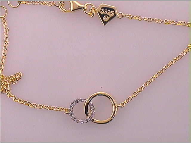 1/20CTW-DIA BRACELET-SMALL INTERLOCKING CIRCLES