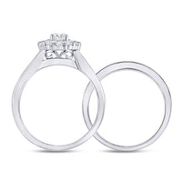 Load image into Gallery viewer, 14kt White Gold Womens Round Diamond Bridal Wedding Engagement Ring Band Set 1.00 Cttw (Certified)
