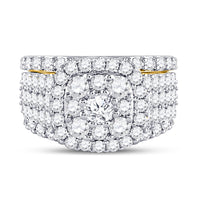 Load image into Gallery viewer, 14kt Yellow Gold Womens Round Diamond Bridal Wedding Engagement Ring Band Set 3-3/4 Cttw
