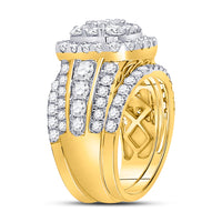 Load image into Gallery viewer, 14kt Yellow Gold Womens Round Diamond Bridal Wedding Engagement Ring Band Set 3.00 Cttw
