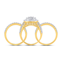Load image into Gallery viewer, 14kt Yellow Gold Womens Round Diamond Bridal Wedding Engagement Ring Band Set 3.00 Cttw
