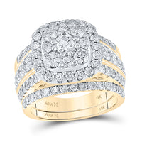 Load image into Gallery viewer, 14kt Yellow Gold Womens Round Diamond Bridal Wedding Engagement Ring Band Set 3.00 Cttw
