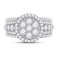 Load image into Gallery viewer, 14kt Yellow Gold Womens Round Diamond Cluster Bridal Wedding Engagement Ring 2.00 Cttw
