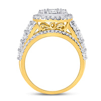 Load image into Gallery viewer, 14kt Yellow Gold Womens Round Diamond Cluster Bridal Wedding Engagement Ring 2.00 Cttw
