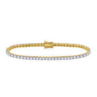Load image into Gallery viewer, 10kt Yellow Gold Womens Round Diamond Classic Tennis Bracelet 1.00 Cttw
