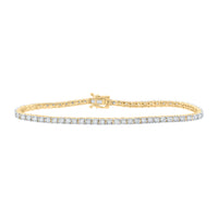 Load image into Gallery viewer, 10kt Yellow Gold Womens Round Diamond Classic Tennis Bracelet 1.00 Cttw
