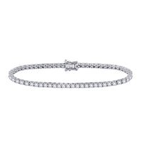 Load image into Gallery viewer, 10kt White Gold Womens Round Diamond Classic Tennis Bracelet 1.00 Cttw

