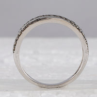 Load image into Gallery viewer, 14kt White Gold Womens Round Brown Diamond Alternating Band Ring 1/3 Cttw
