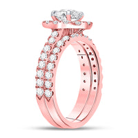 Load image into Gallery viewer, 14kt Rose Gold Womens Oval Diamond Bridal Wedding Engagement Ring Band Set 1-7/8 Cttw (Certified)

