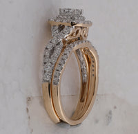 Load image into Gallery viewer, 14kt Yellow Gold Womens Round Diamond Bridal Wedding Engagement Ring Band Set 1-1/4 Cttw (Certified)
