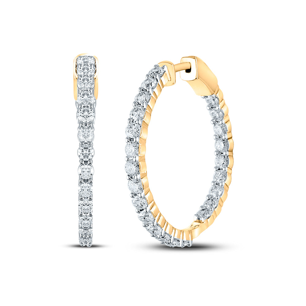 3 CTW-DIA ANA M FASHION HIGH HOOPS EARRING