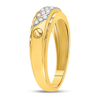 Load image into Gallery viewer, 10kt Yellow Gold Mens Round Diamond Wedding Band Ring 1/5 Cttw
