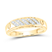 Load image into Gallery viewer, 10kt Yellow Gold Mens Round Diamond Wedding Band Ring 1/5 Cttw
