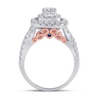 Load image into Gallery viewer, 14kt Two-tone Gold Womens Round Diamond Bridal Wedding Engagement Ring Band Set 2.00 Cttw (Certified)
