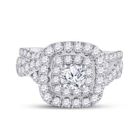 Load image into Gallery viewer, 14kt Two-tone Gold Womens Round Diamond Bridal Wedding Engagement Ring Band Set 2.00 Cttw (Certified)
