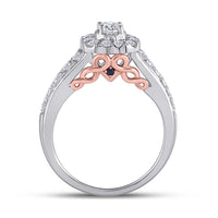 Load image into Gallery viewer, 14kt Two-tone Gold Womens Round Diamond Bridal Wedding Engagement Ring Band Set 1.00 Cttw (Certified)
