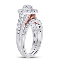 Load image into Gallery viewer, 14kt Two-tone Gold Womens Round Diamond Bridal Wedding Engagement Ring Band Set 1.00 Cttw (Certified)

