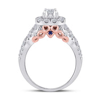Load image into Gallery viewer, 14kt Two-tone Gold Womens Round Diamond Bridal Wedding Engagement Ring Band Set 1-1/2 Cttw (Certified)
