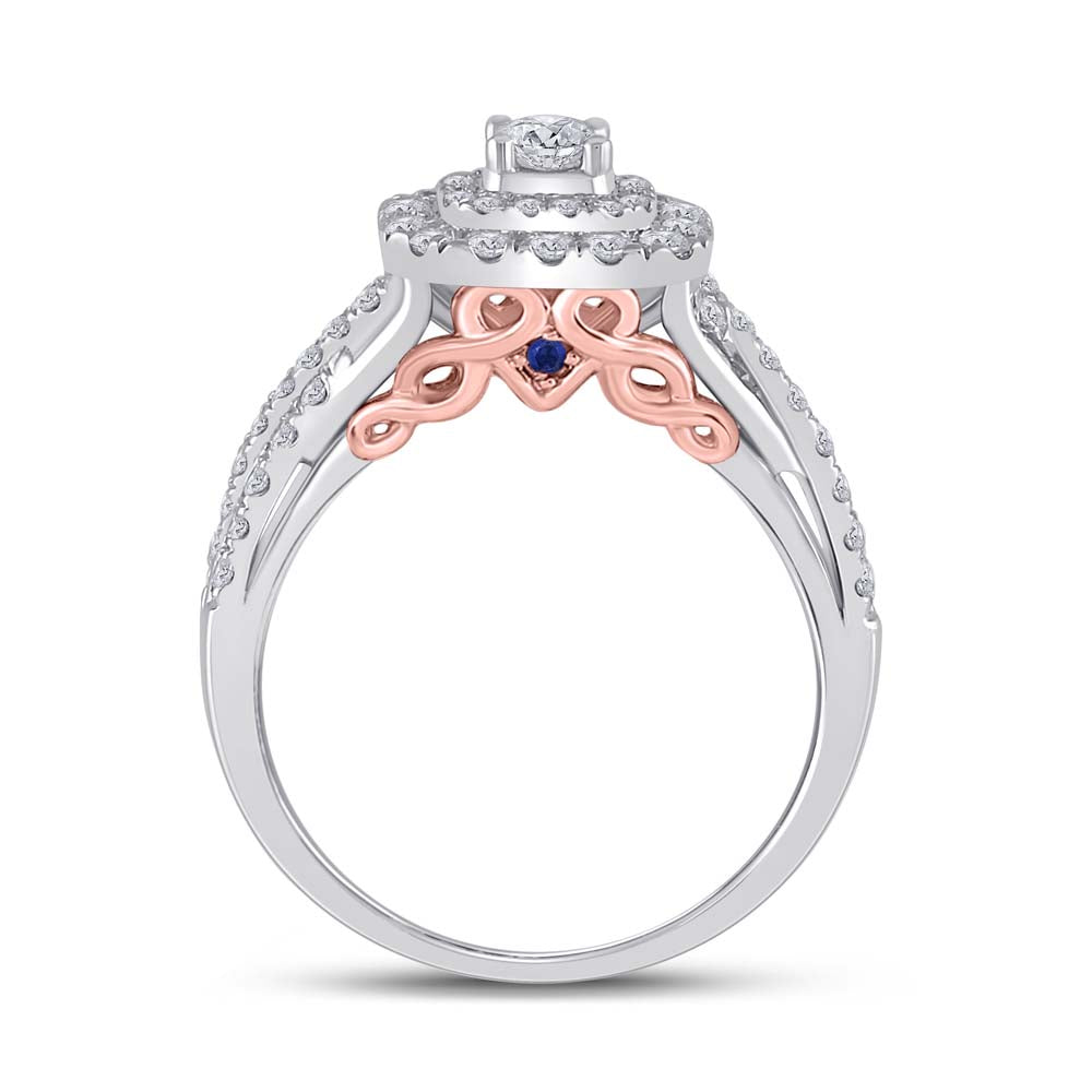 14kt Two-tone Gold Womens Round Diamond Bridal Wedding Engagement Ring Band Set 1.00 Cttw (Certified)