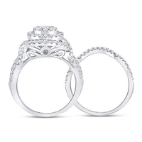 Load image into Gallery viewer, 14kt White Gold Womens Princess Diamond Bridal Wedding Engagement Ring Band Set 1-1/4 Cttw
