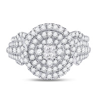 Load image into Gallery viewer, 14kt White Gold Womens Princess Diamond Bridal Wedding Engagement Ring Band Set 1-1/4 Cttw
