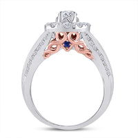 Load image into Gallery viewer, 14kt Two-tone Gold Womens Round Diamond Bridal Wedding Engagement Ring Band Set 1-1/2 Cttw (Certified)
